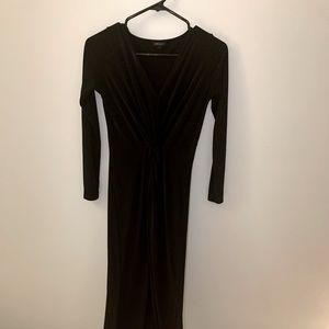 Long Sleeve Black Maxi Dress Size 6 River Island